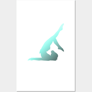 An acrobat doing a chest stand Posters and Art